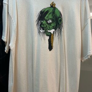 Men's Cream Tee with Green Graphic